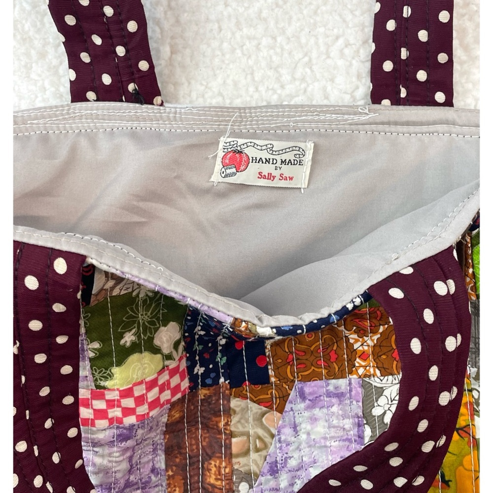 SALLY SAW • Handmade Colorful Patchwork Tote Bag - Picture 5 of 9